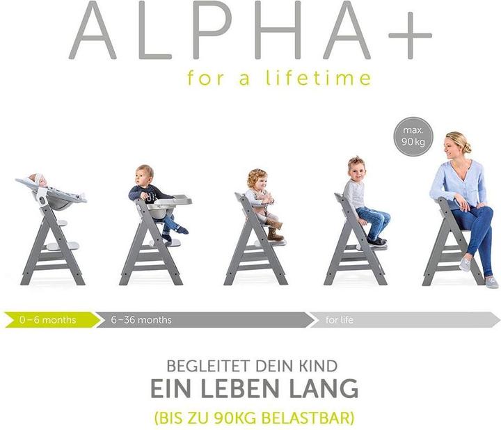 Actual product image Hauck Highchairs Highchair Alpha Plus Grey - in economy set incl. (Highchair)