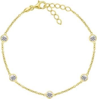 Brilio Silver - Charming gold-plated bracelet with zircons BRC105Y