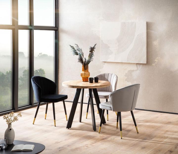 Produktbild FineBuy Esszimmertisch Esstisch 80 cm Mango Holz Massiv Küchentisch Rund Modern (80 x 80 x 75 cm)