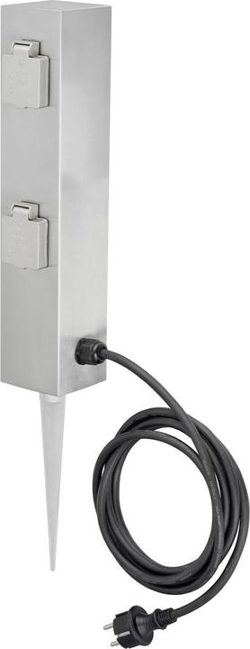 Actual product image Ledino 4-socket pillar with Connect S4 ground spike, stainless steel outdoor (4 x)