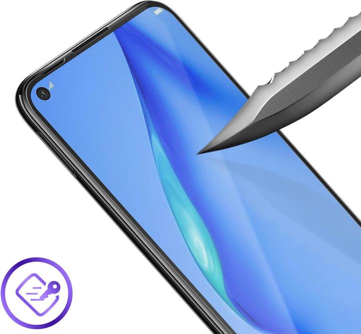 Actual product image Akashi 9H Displayschutzfolie für Huawei P40 Lite – Rand Schwarz (1 Piece, Huawei P40 Lite)