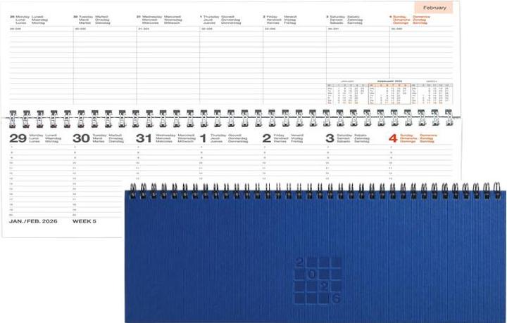 Produktbild Simplex Tisch-Querkalender Septant 30.7 x 10.5 cm, 2026, Blau (29 x 10.5 cm, Deutsch)