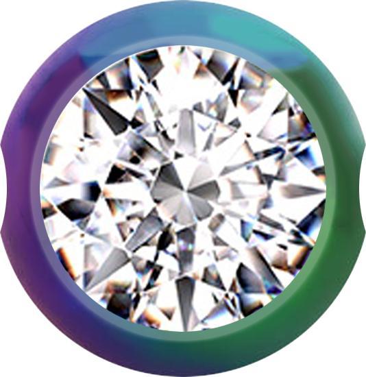 Star Piercing Ball Closure Kugel farbig mit Kristall silber (Chirurgenstahl 316L)