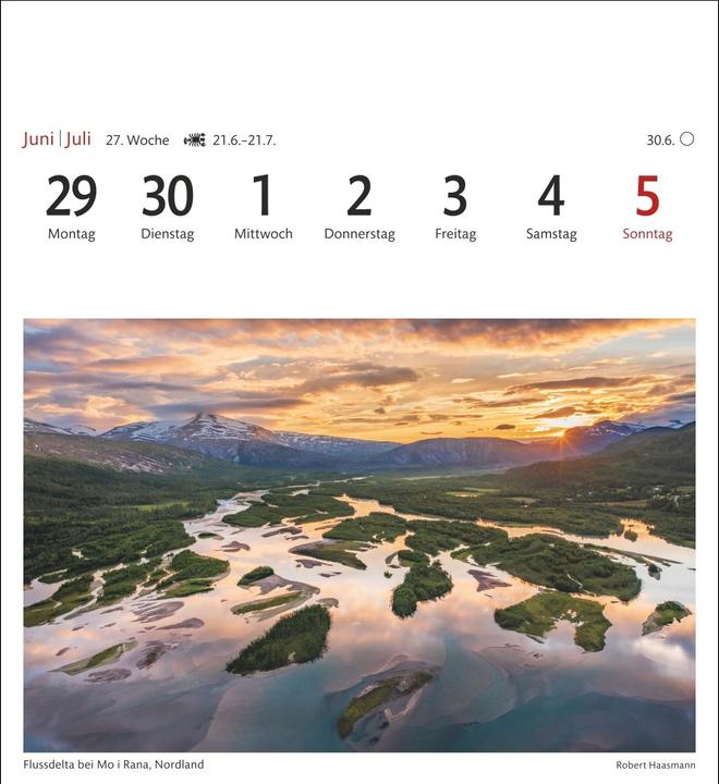 Produktbild Harenberg Norwegen Sehnsuchtskalender 2026 - Wochenkalender mit 53 Postkarten (Deutsch)
