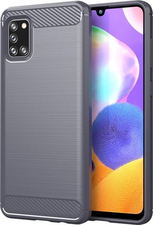 Produktbild Cadorabo TPU Ultra Slim carbon edelstahl Kombi Cover (Samsung Galaxy A31)