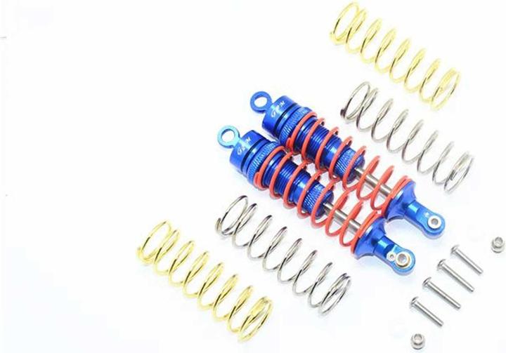 GPM aluminium front shocks 87mm blue trx rustler, slash, hoss 4x4