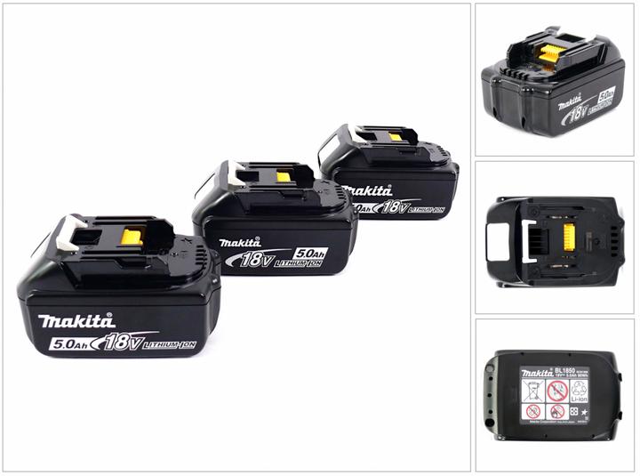 3 x Makita BL 1850 B battery with 5 Ah, 5000 mAh - 18 Volt