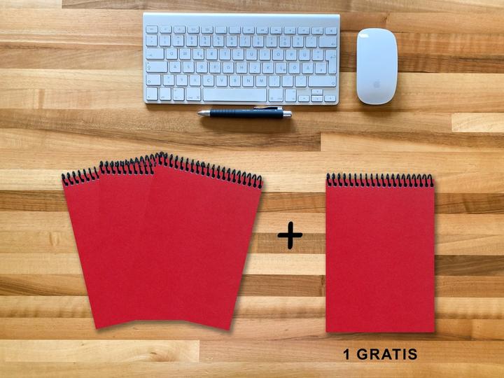 Image du produit A 5 Bloc-notes - Set, 3+1 gratuit, Luxury 80 pages ROT JUPITER GLITTER-OPTIK, vierge (A5)