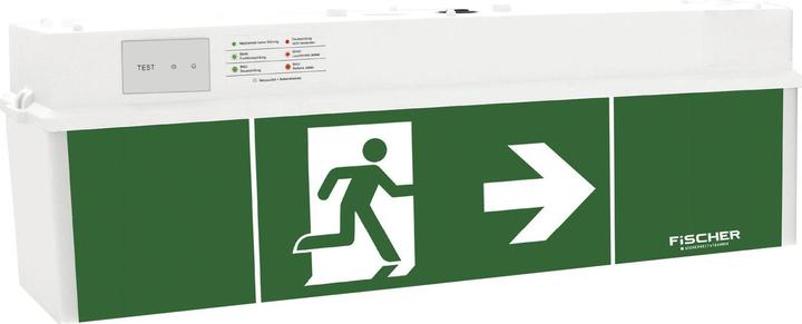 Produktbild basalte Rettungszeichenleuchte Notausgang grün, Gehäuse weiss, 3h/8h Laufzeit