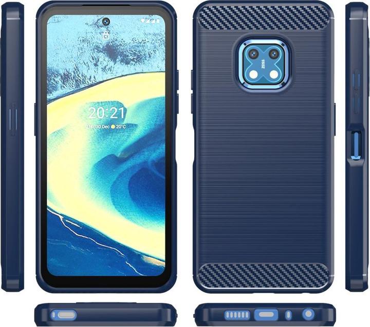 Produktbild Cover-Discount Nokia XR20 - Metall Carbon Look Hülle dunkelblau (Nokia XR20)
