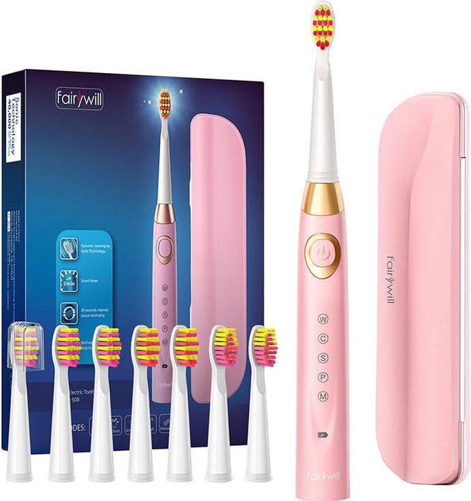 Produktbild Fairywill Sonic toothbrush with head set and case FW-508 (pink) (Schallzahnbürste)