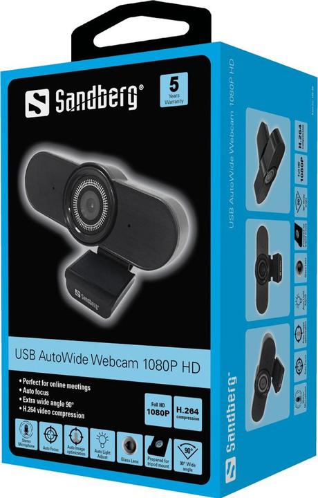 Produktbild Sandberg USB AutoWide Webcam 1080P HD - Web-Kamera (2.10 Mpx)