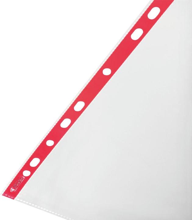 Actual product image Herlitz Brochure sleeve, DIN A4, crystal clear, coloured outer edge 0.070 mm, made of PP film (A4, 50 x)