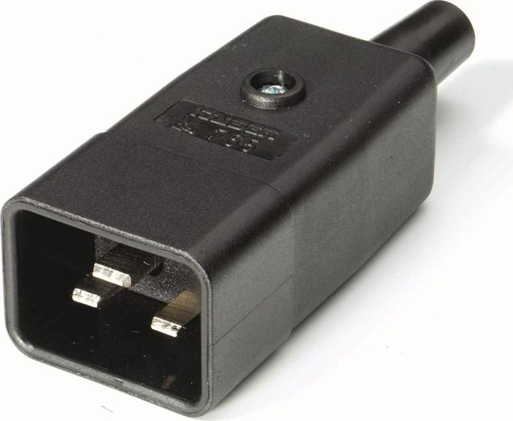 Immagine prodotto Elbro Spina d'apparecchi tipo C20 (I) 16A 230VAC dritto max.70°C nero IP20