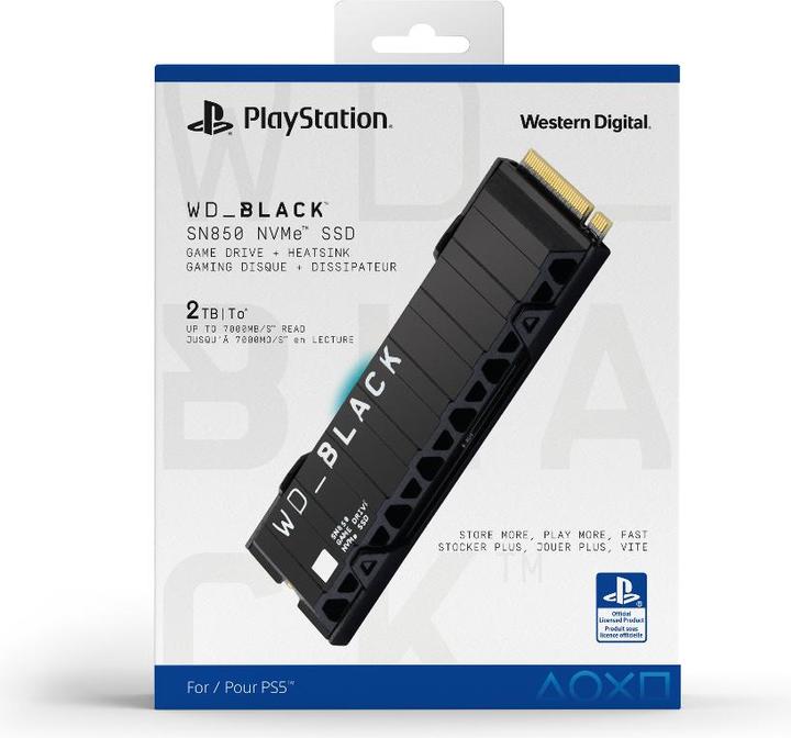 Produktbild WD Black SN850 mit Heatsink für PS5 (2000 GB, M.2 2280)