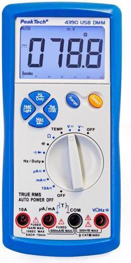 Produktbild Peaktech Digital-Multimeter TRMS AC 6000 Stellen 600 VAC 600 VDC 10 ADC ( 4390) (CAT III 1000V)