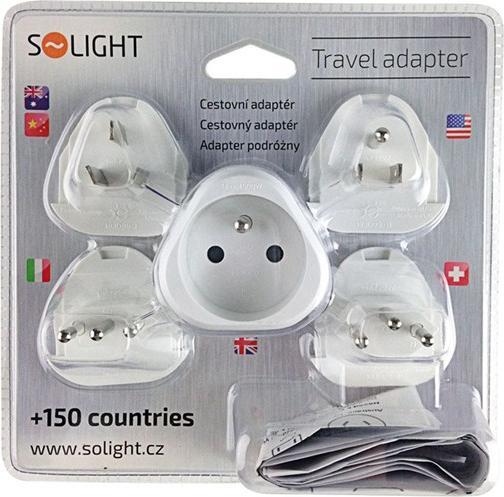 Produktbild Olight Solight cestovný adaptér, uzemnený, výmenné vidlice pre celý svet