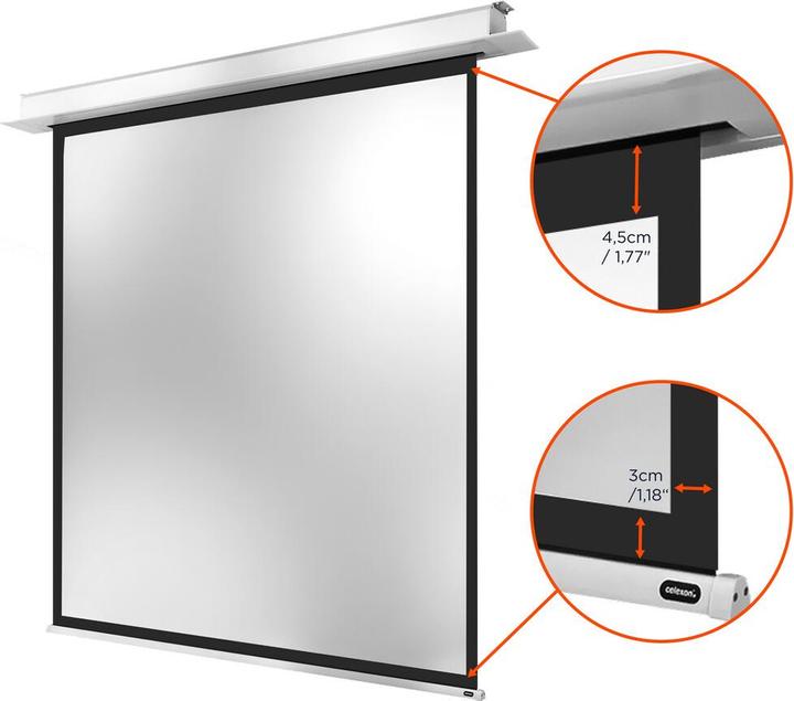 Image du produit Celexon Electric Professional Plus Ceiling Recessed - Ecran de projection - montage au plafond possible - (88.98", 1:1)