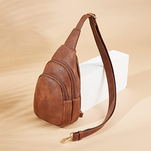 Produktbild Only-Bags.Store Sling Bag Brusttasche, Crossbody Umhängetasche PU Leder Sport Schultertasche Klein Bauchtasche