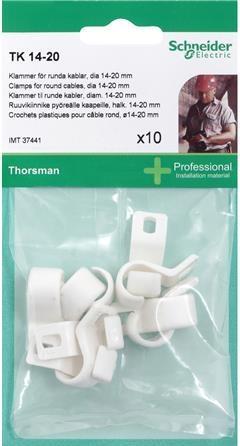Produktbild Schneider Electric Plastikbøjle TK 14-20 hvid - 10 stk- I pose für DIY