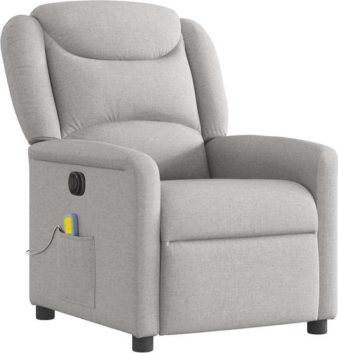 VidaXL Massagesessel Elektrisch Wolkengrau Stoff