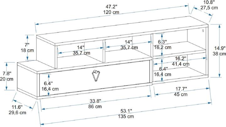 Actual product image Kalune Design Nicholas (120 x 27.5 x 38 cm)