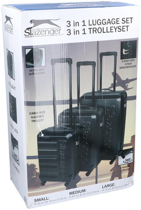 Actual product image Slazenger Trolley Set 18/22/26" ABS 3pcs (Hand luggage (up to 50 litres), M (50 - 90l), L (90 - 115l))