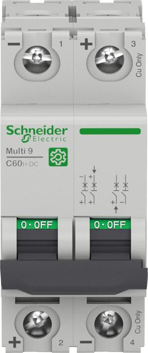 Image du produit Schneider Electric M9U11206 M9 C60H-DC 2P 6A B 500V-DC Interrupteur LS