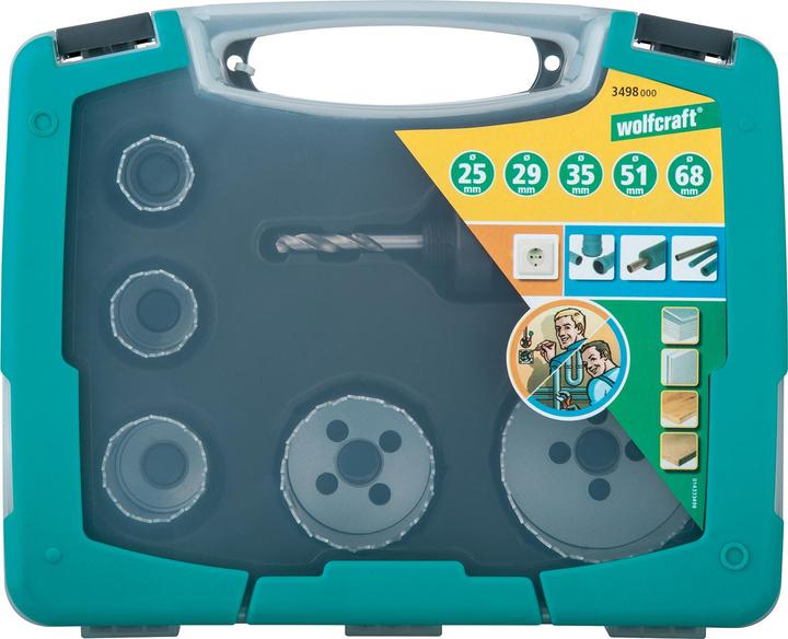 Produktbild wolfcraft wolfcraft 1 Lochsägen-Set BiM ø25,29,35,51,68mm (25, 29, 35, 51, 68 mm)