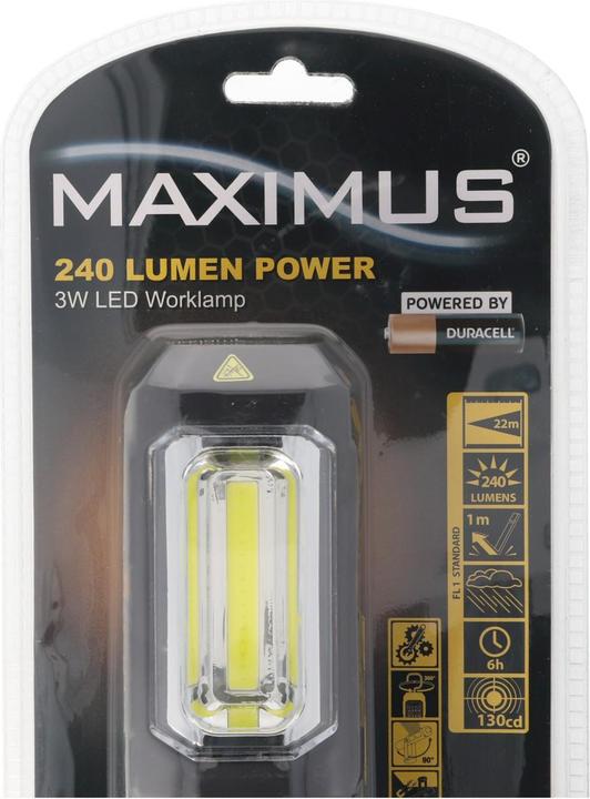 Actual product image Duracell MAXIMUS LED Worklamp M-WKL-012-DU 3W+1W 240+60lm 3xAA Powered by (240 lm)