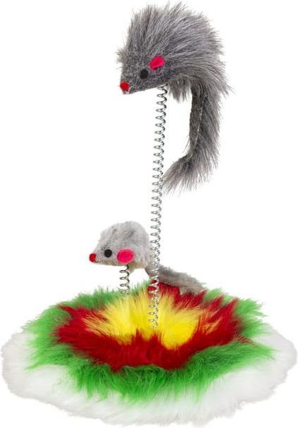 Produktbild Mica Pets Katzenzubehör - Fellmaus auf Schwungfeder - ca. 25 cm