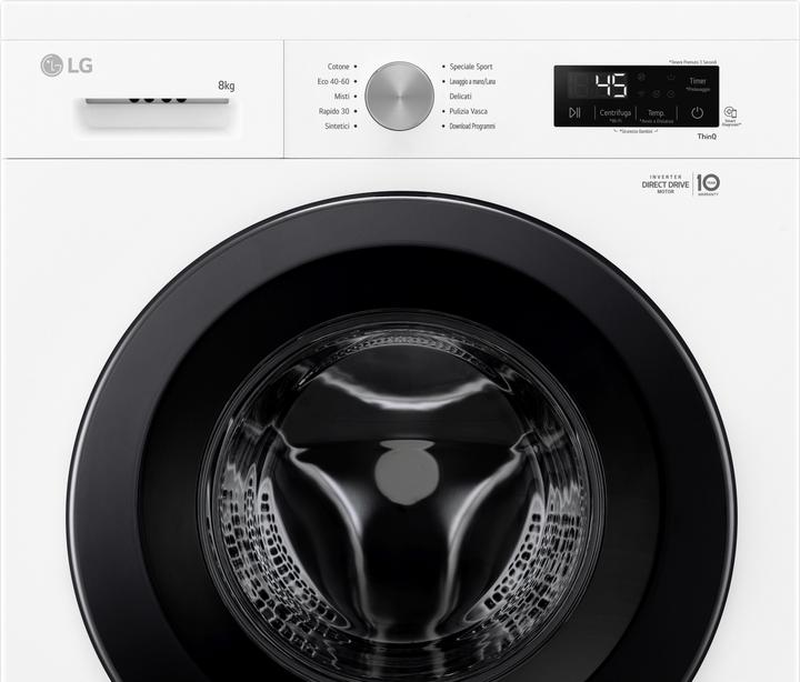 Actual product image LG F4NX1008NWK 8 Kg Washing Machine Class A (8 kg, Left)