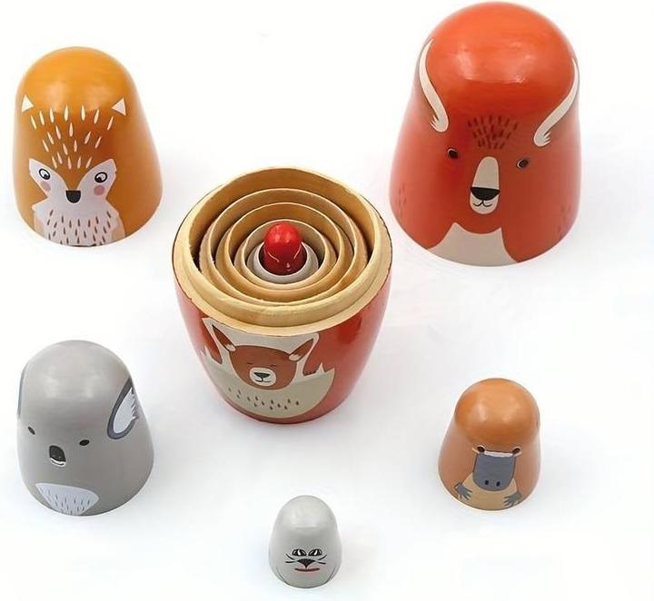 Image du produit Petit Monkey Matriochkas/ poupées gigognes en bois, amis de la forêt