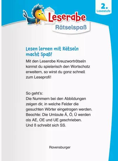Produktbild Ravensburger Leserabe Rätselspass - Kreuzworträtsel zum Lesenlernen - 2. Lesestufe (Deutsch, Martine Richter, Anne Karen Rasch, Heribert Schulmeyer, 2022)