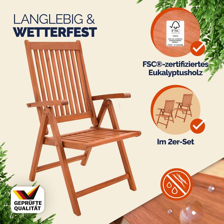 Produktbild Casaria Gartenstuhl Holz