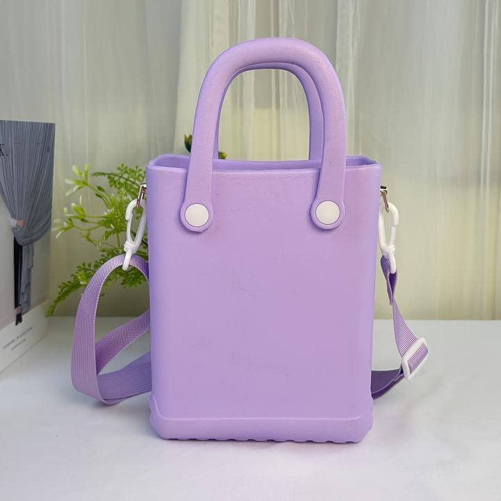 Actual product image Only-Bags.Store 1 Stück Mini-Strandtasche mit austauschbarem Schulterriemen - farbenfroher Sommerrucksack für