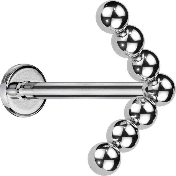 Actual product image Star Piercing Micro labret inner thread silver three flowers crystals silver (Brass)