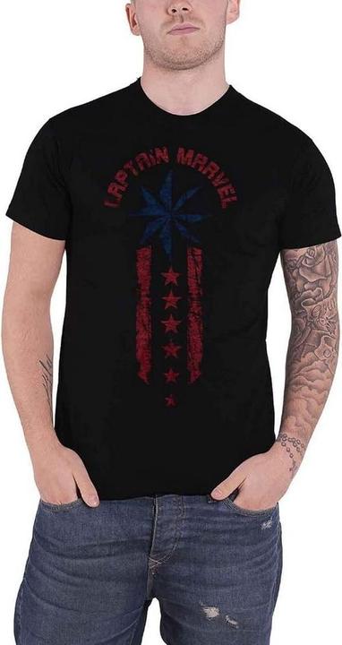 Captain Marvel Erwachsene Stars & Stripes TShirt aus Baumwolle (S)