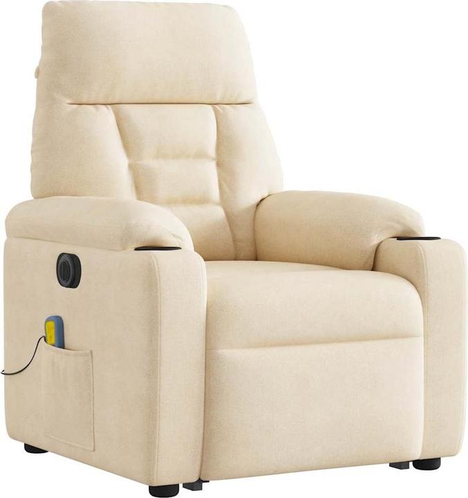 Actual product image VidaXL Massage chair stand-up aid electric Beige microfibre fabric