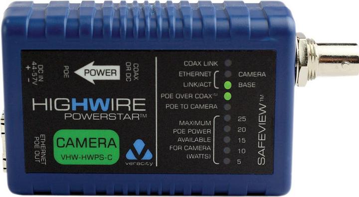 Immagine prodotto Veracity Convertitore di media di rete HIGHWIRE Powerstar Camera Built-in (802.3af (PoE), 802,3at (PoE+), 25.25 W)