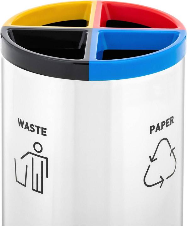 Actual product image Ulsonix Rubbish Bin - round - with separation system - stainless steel / plastic - silver / black / blue / (45 l)
