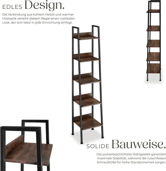 Actual product image tectake Free standing shelf Chatham | With 4 to 5 tiers (35.5 x 31.5 x 170.5 cm)