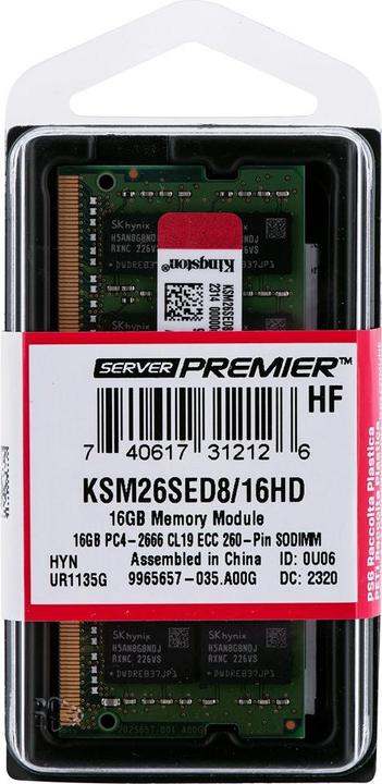 Produktbild Kingston KSM26SED8/16HD (1 x 16GB, 2666 MHz, DDR4-RAM, SO-DIMM)