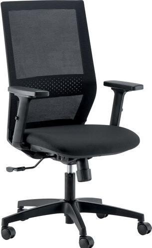 Productafbeelding Markenlos Theo bureaustoel synchroonmechanisme netbespanning stof 3D armleuningen zwart 120 kg