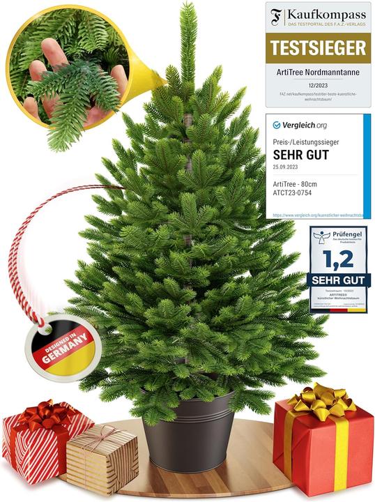 Artitree Künstlicher Weihnachtsbaum im Topf (80 cm)