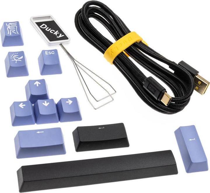 Actual product image Ducky Shine 7 PBT Gaming Keyboard, MX-Silent Red, RGB LED - blackout (US) (US, Cable)