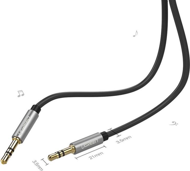 Actual product image Ugreen AV119 Jack cable 3.5mm AUX 3m (black) (3 m, 3.5mm jack (AUX))
