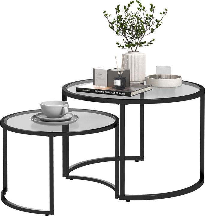 Homcom Beistelltisch Set (Ø 70 x 47,5 cm, Ø 54 x 42,5 cm)