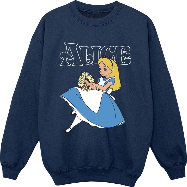 Disney Jungen Alice im Wunderland Blumen Sweatshirt (128)