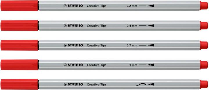 Actual product image STABILO Feutre à pointe fine Creative Tips Arty (Crimson, Yellow, Ultramarine, Black, Light grey, Green, 30 x)